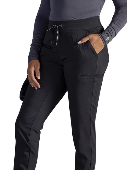 Women's Vanessa Mid Rise Jogger Scrub Pant - 005A - DBlack