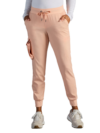 Women's Vanessa Mid Rise Jogger Scrub Pant - 005A - Peach Cloud