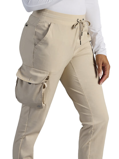 Women's Vanessa Mid Rise Jogger Scrub Pant - 005A - Warm Sand