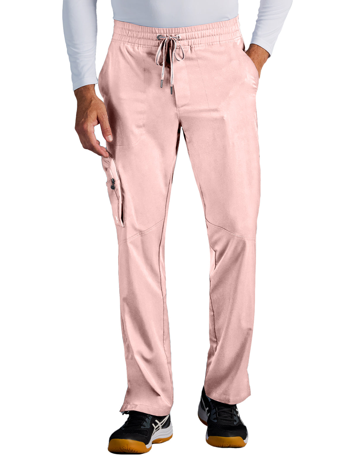 Men's Virgil Mid Rise Zip Pull-on Scrub Pant - 006A - Peach Cloud