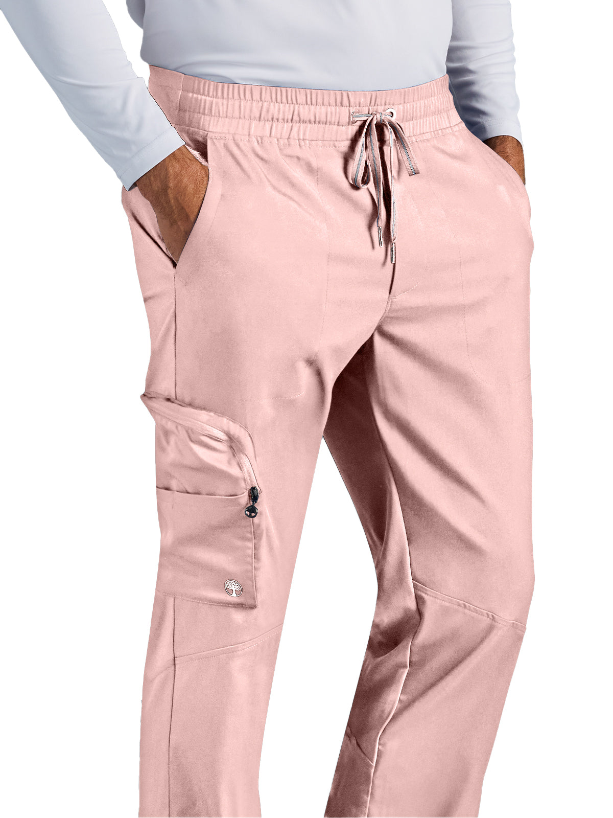 Men's Virgil Mid Rise Zip Pull-on Scrub Pant - 006A - Peach Cloud