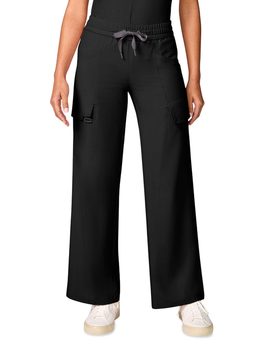 Women's 6-Pocket Drawstring Pants - 158 - Black