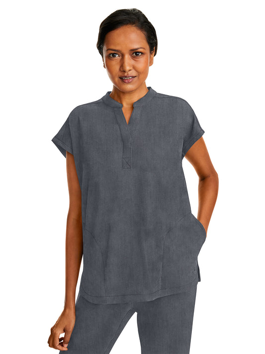 Women's 2-Pocket Journey Relaxed Fit Top - 2152 - Heather Grey