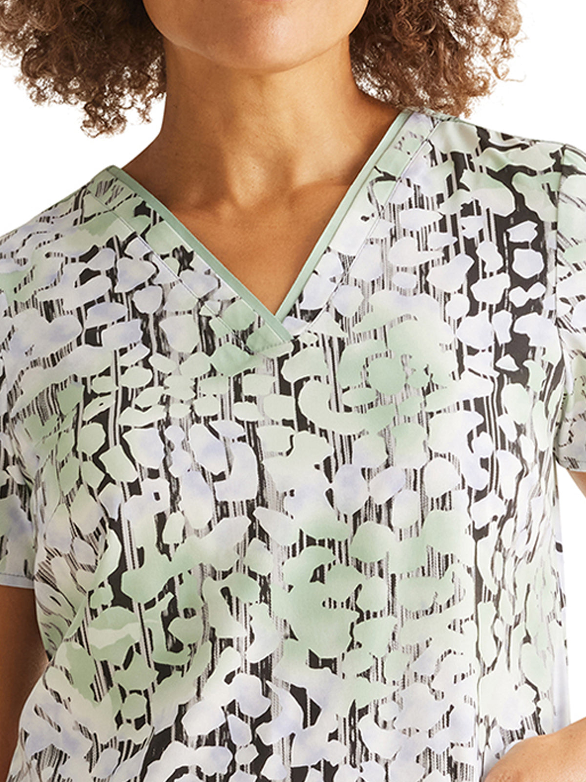 Women's V-Neck Print Scrub Top - 2266 - Transitional Skin