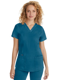 Women's 3-Pocket Jasmin Ribbon Trim Top - 2278 - Caribbean
