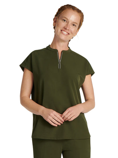 Women's Mandarin Collar Top - 2286 - Dark Pine