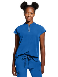 Women's 2-Pocket Sandy Mandarin Collar Top - 2286 - Royal