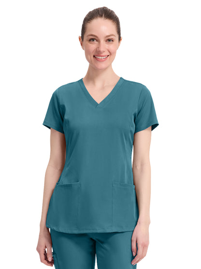 Women's 4-Pocket Monica V-Neck Top - 2500 - Fresh Blue