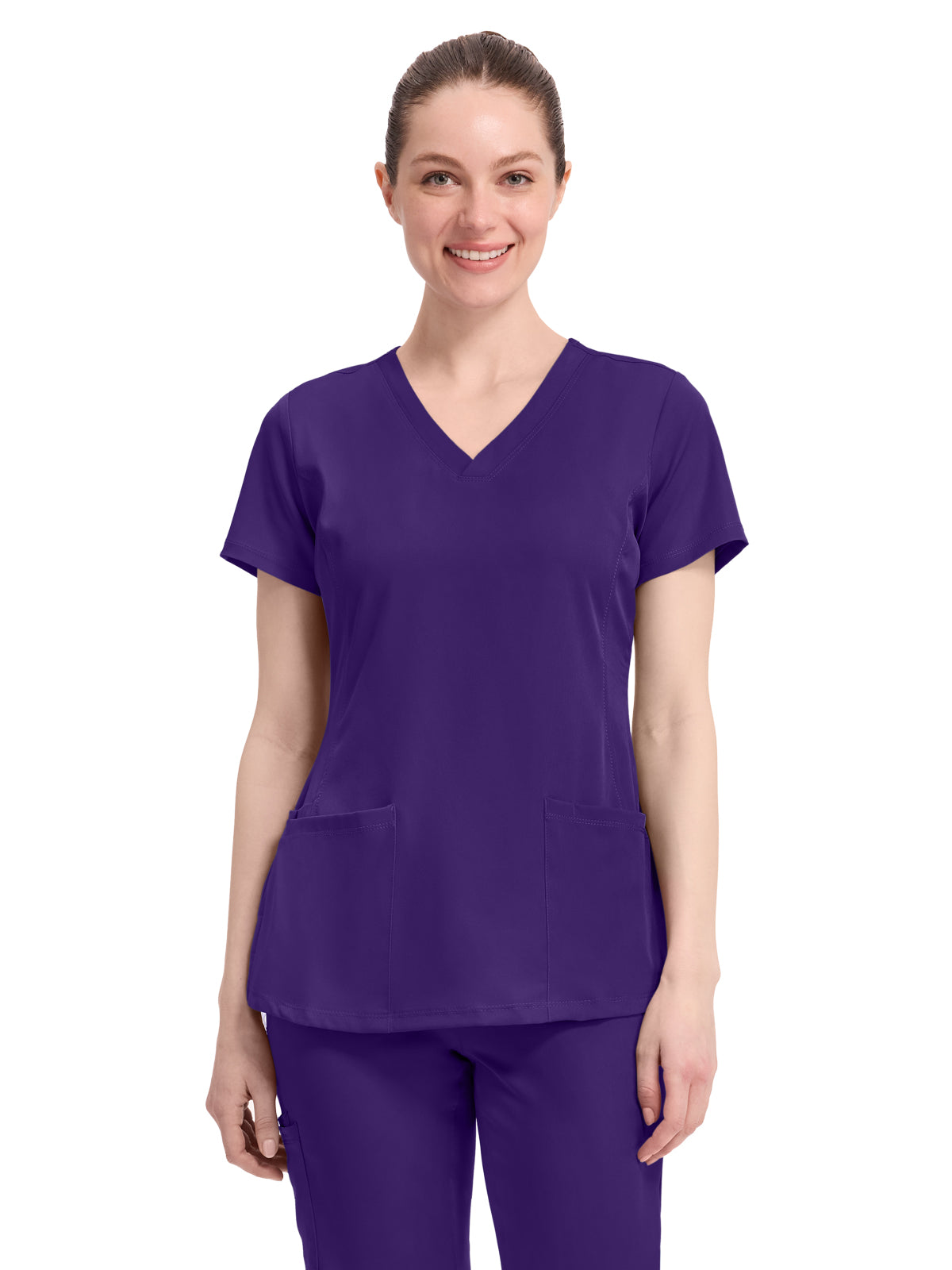 Women's 4-Pocket Monica V-Neck Top - 2500 - Grape
