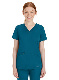 Women's 3-Pocket Mariah Rib V-Neck Top - 2530 - Caribbean