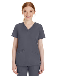 Women's 3-Pocket Mariah Rib V-Neck Top - 2530 - Pewter
