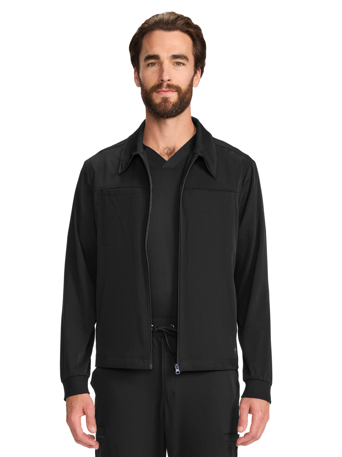 Men's 7-Pocket Zip Front Jacket - 322 - Black