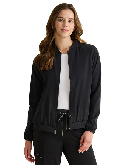 Women's 4-Pocket Bomber Jacket - 376 - Black