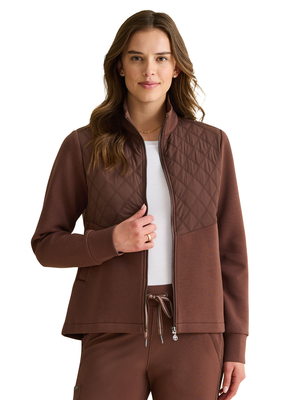 Women's 3-Pocket Zip Front Jacket - 378 - Cocoa Brown