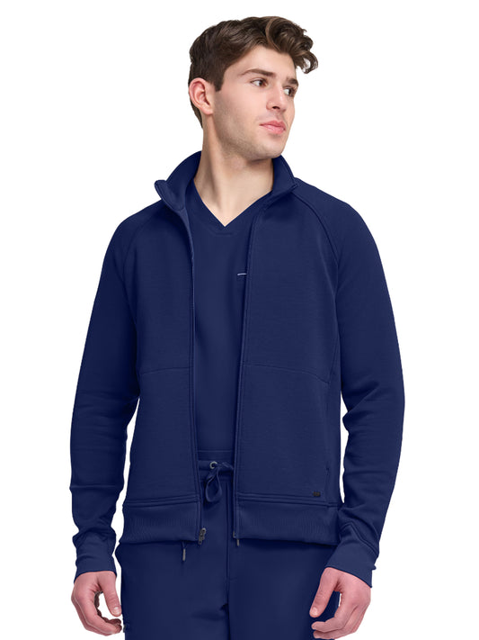 Men's 5-Pocket Zip Front Knit Jacket - 380F - Navy