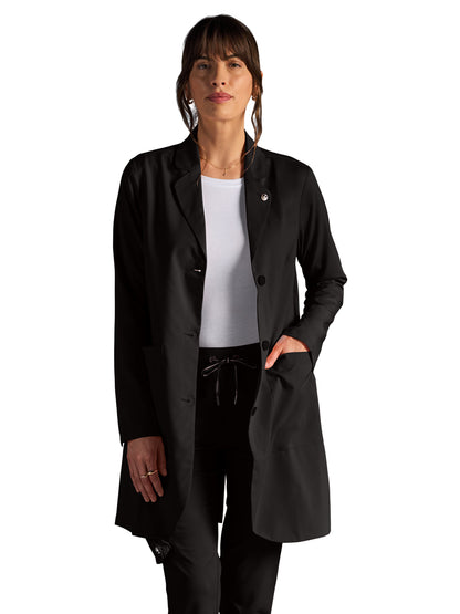 Women's Vera 34" Modernist Lab Coat - 402A - DBLACK