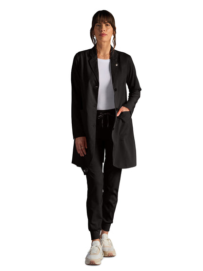 Women's Vera 34" Modernist Lab Coat - 402A - DBLACK