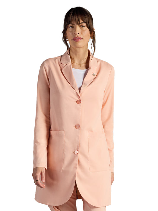 Women's Vera 34" Modernist Lab Coat - 402A - Peach Cloud