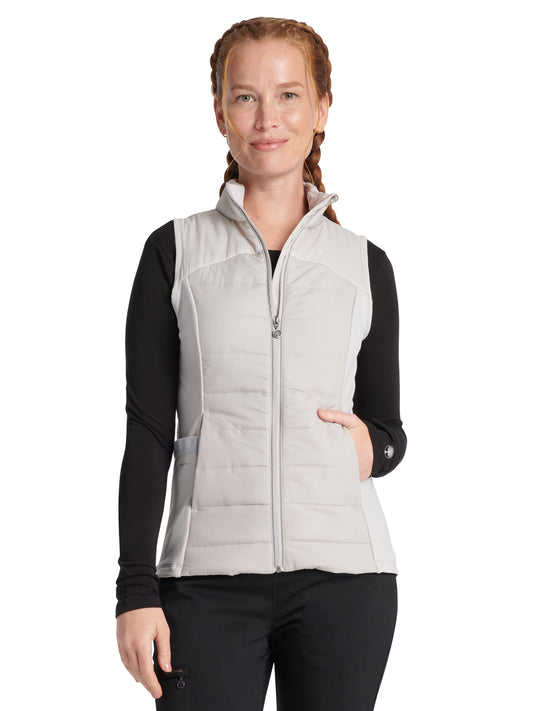 Women's 7-Pocket Khloe Quilted Vest - 500F - Silver