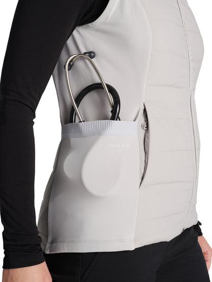 Women's 7-Pocket Khloe Quilted Vest - 500F - Silver