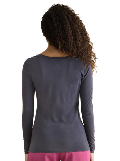 Women's Long Sleeve Underscrub Tee - 5047 - Charcoal