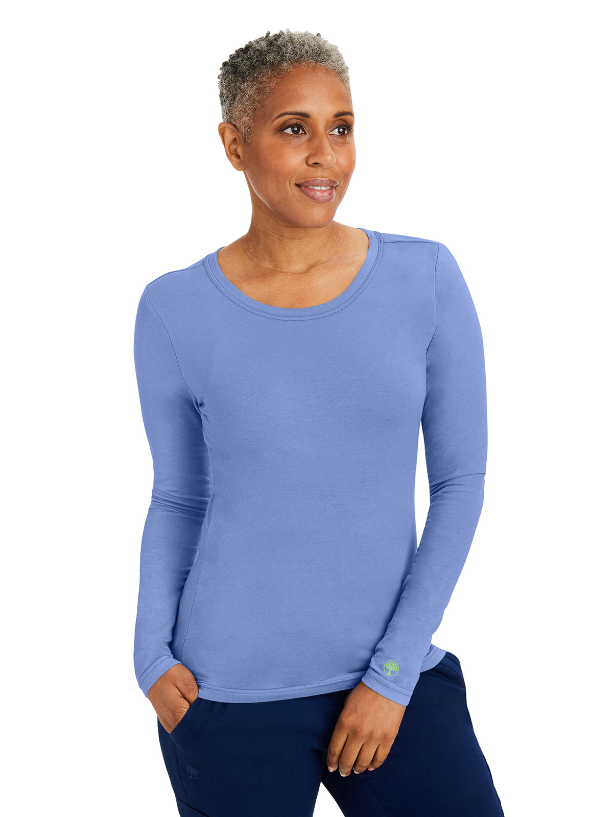 Women's Pocketless Melissa Long Sleeve Underscrub Tee - 5047 - Ceil