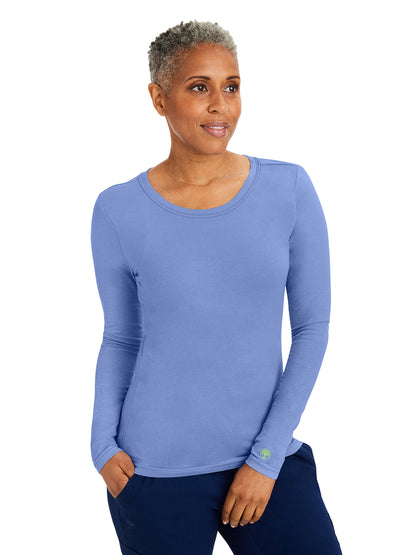 Women's Pocketless Melissa Long Sleeve Underscrub Tee - 5047 - Ceil