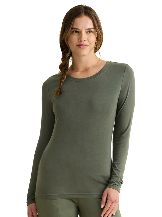 Women's Long Sleeve Underscrub Tee - 5047 - Olive