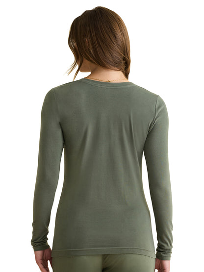 Women's Long Sleeve Underscrub Tee - 5047 - Olive