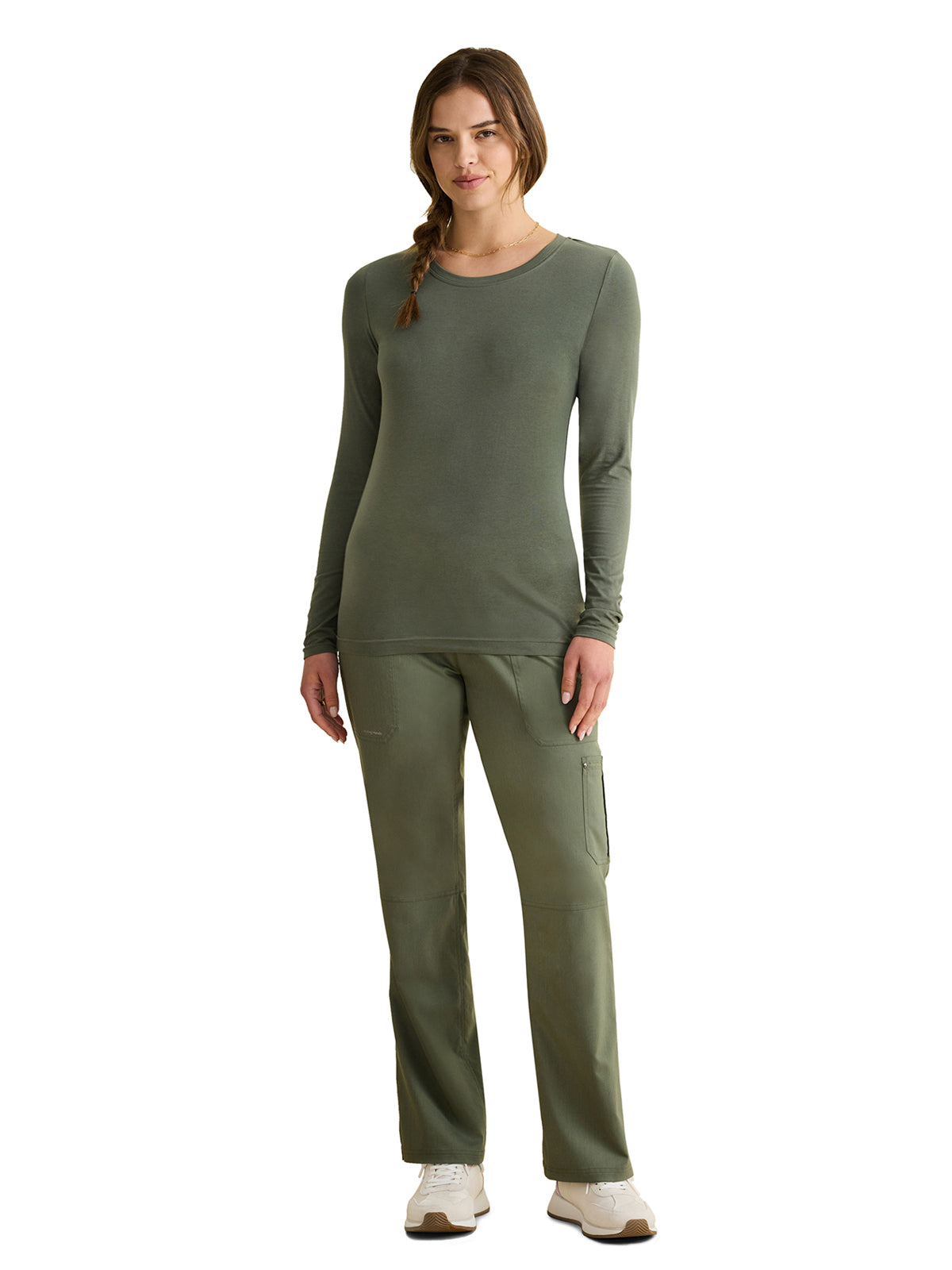 Women's Long Sleeve Underscrub Tee - 5047 - Olive