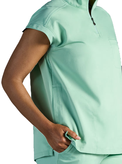 Women's Vienna Quarter-Zip Scrub Top - 603A - Desert Sage