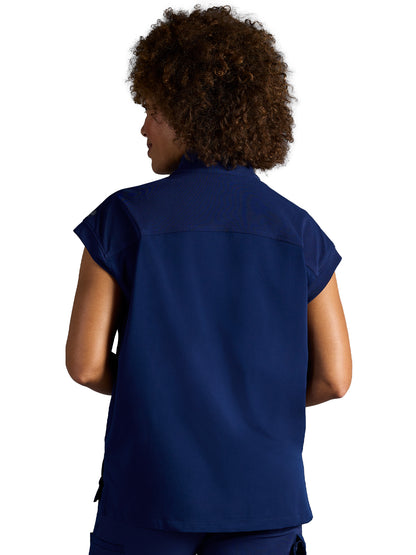 Women's Vienna Quarter-Zip Scrub Top - 603A - DNavy