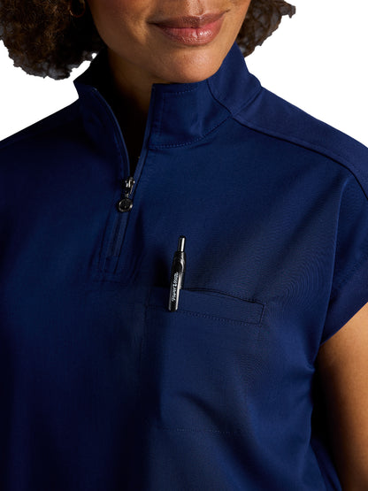 Women's Vienna Quarter-Zip Scrub Top - 603A - DNavy