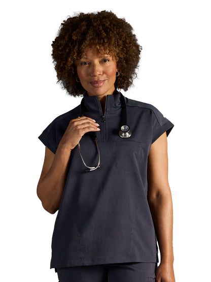 Women's Vienna Quarter-Zip Scrub Top - 603A - DPewter