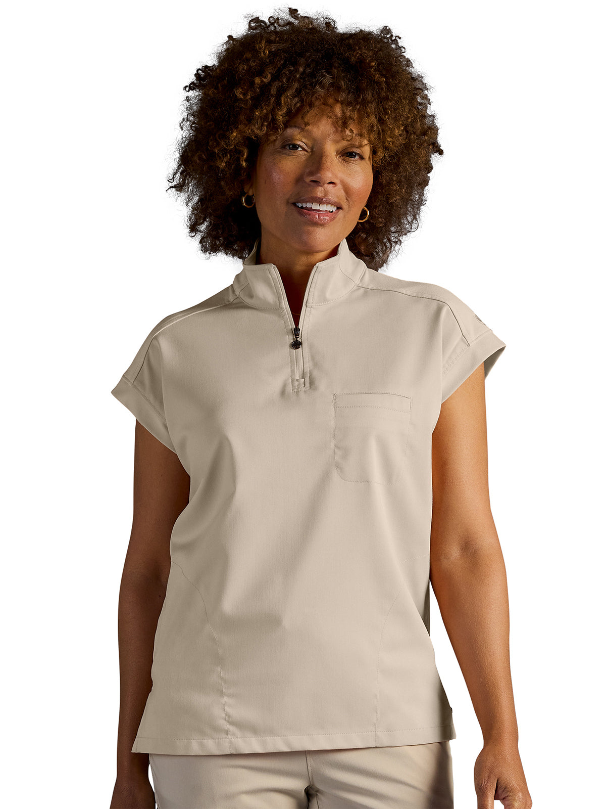 Women's Vienna Quarter-Zip Scrub Top - 603A - Warm Sand