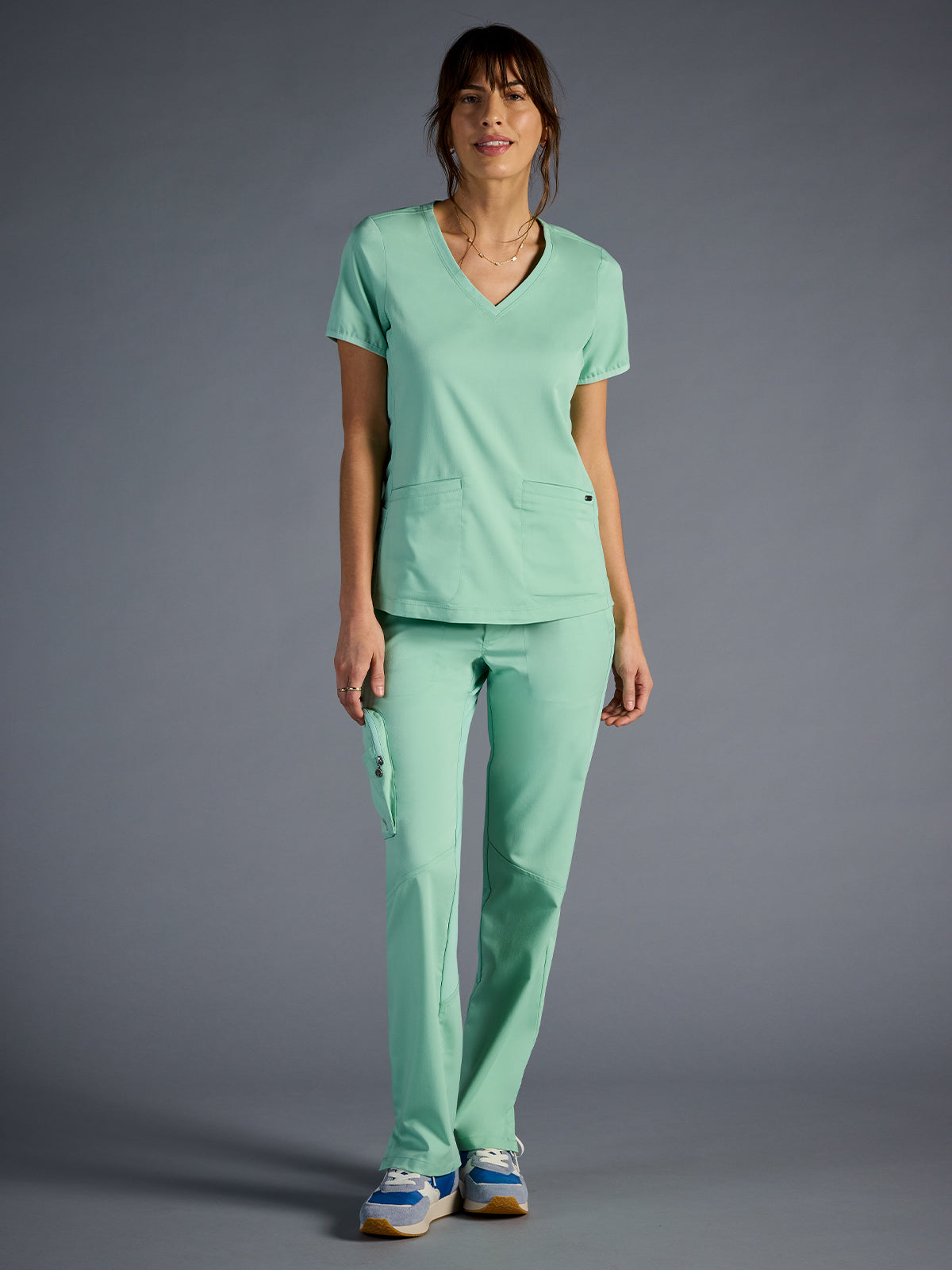 Women's Vivian V-Neck Scrub Top - 604A - Desert Sage