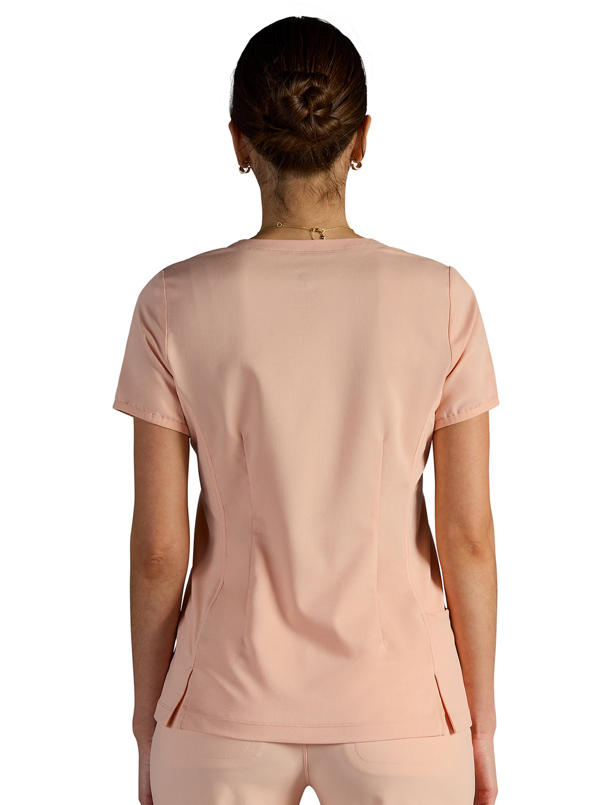 Women's Vivian V-Neck Scrub Top - 604A - Peach Cloud