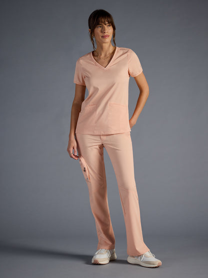 Women's Vivian V-Neck Scrub Top - 604A - Peach Cloud