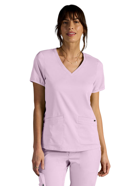 Women's Vivian V-Neck Scrub Top - 604A - Sweet Pink