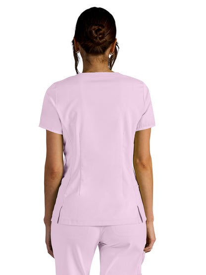 Women's Vivian V-Neck Scrub Top - 604A - Sweet Pink