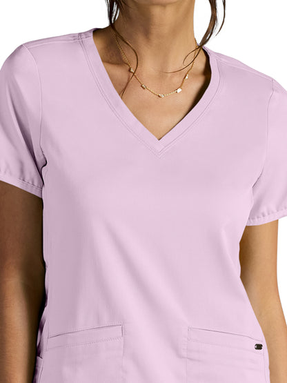 Women's Vivian V-Neck Scrub Top - 604A - Sweet Pink