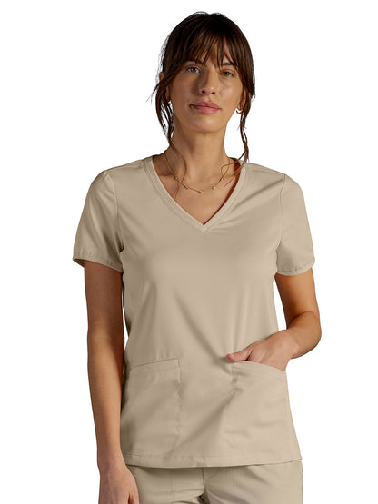 Women's Vivian V-Neck Scrub Top - 604A - Warm Sand