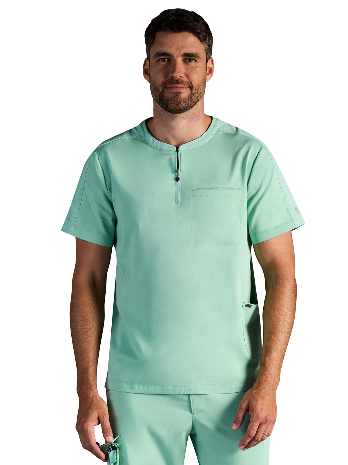 Men's Victor Quarter-Zip Scrub Top - 605A - Desert Sage