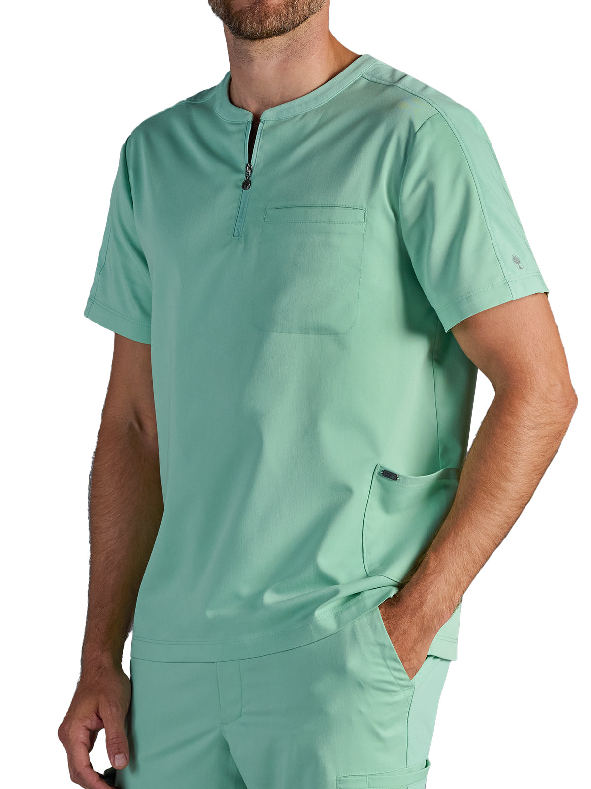 Men's Victor Quarter-Zip Scrub Top - 605A - Desert Sage