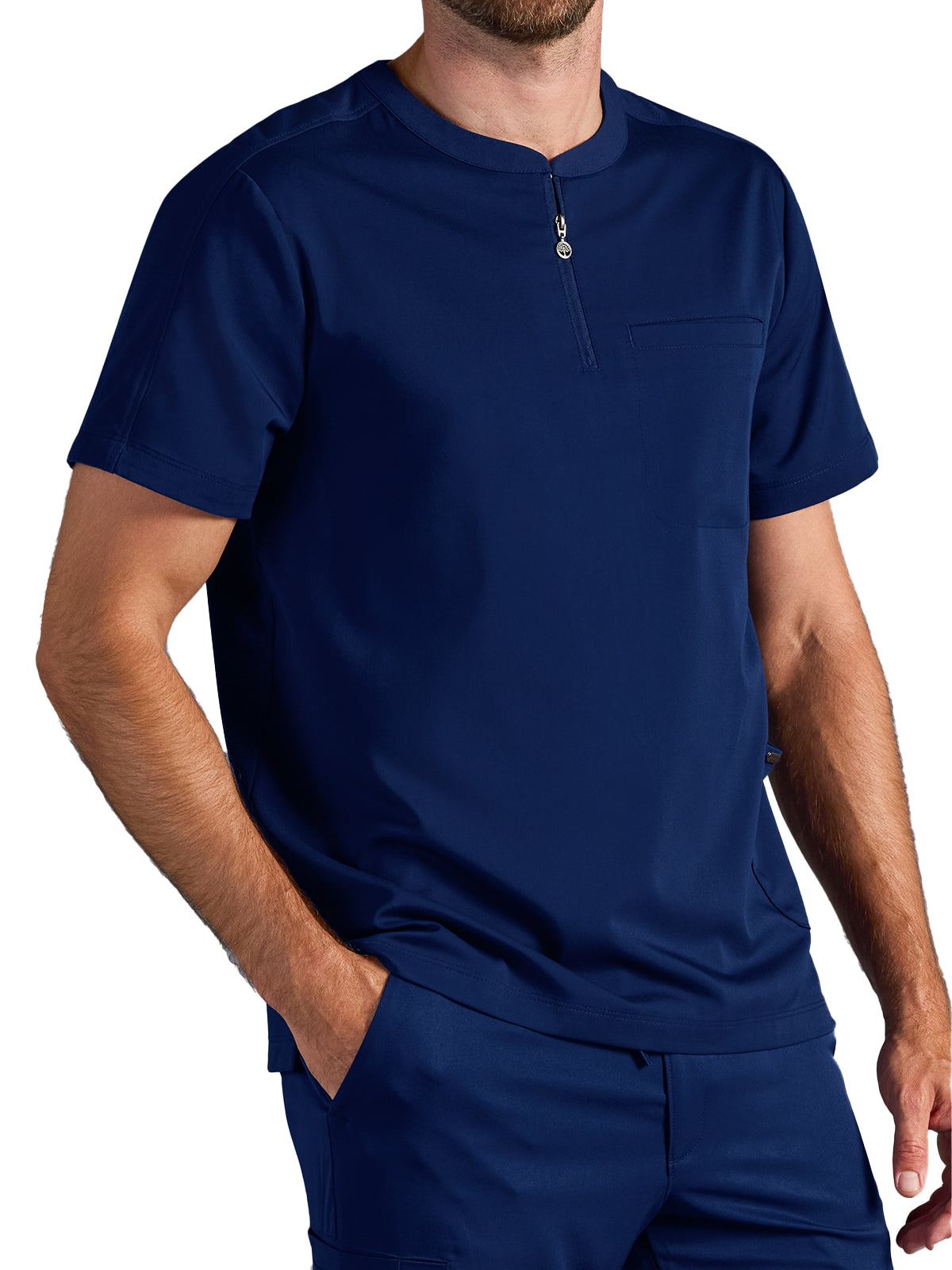 Men's Victor Quarter-Zip Scrub Top - 605A - DNavy