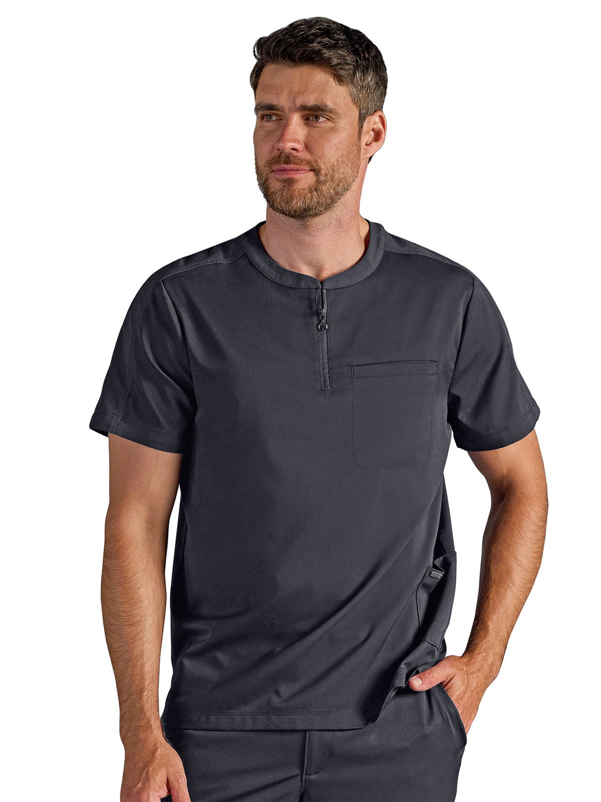 Men's Victor Quarter-Zip Scrub Top - 605A - DPewter