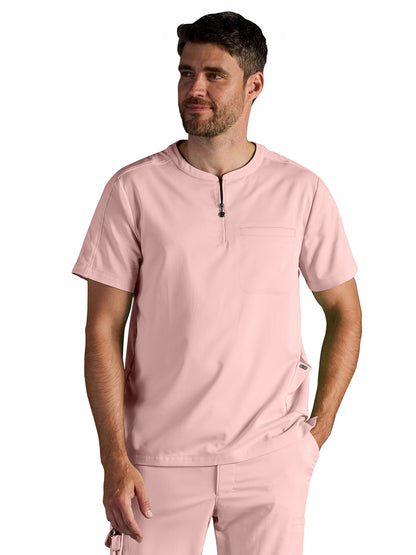 Men's Victor Quarter-Zip Scrub Top - 605A - Peach Cloud