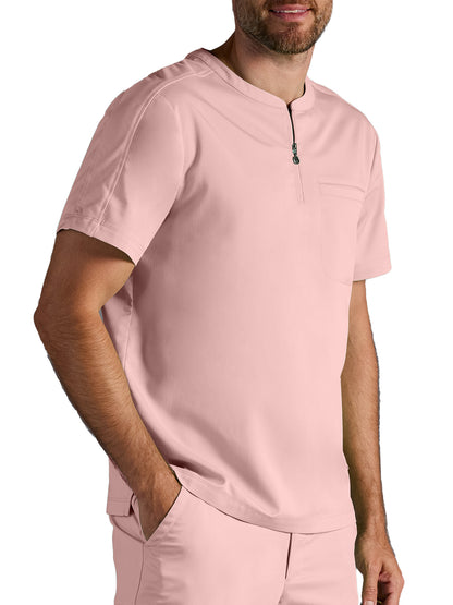 Men's Victor Quarter-Zip Scrub Top - 605A - Peach Cloud