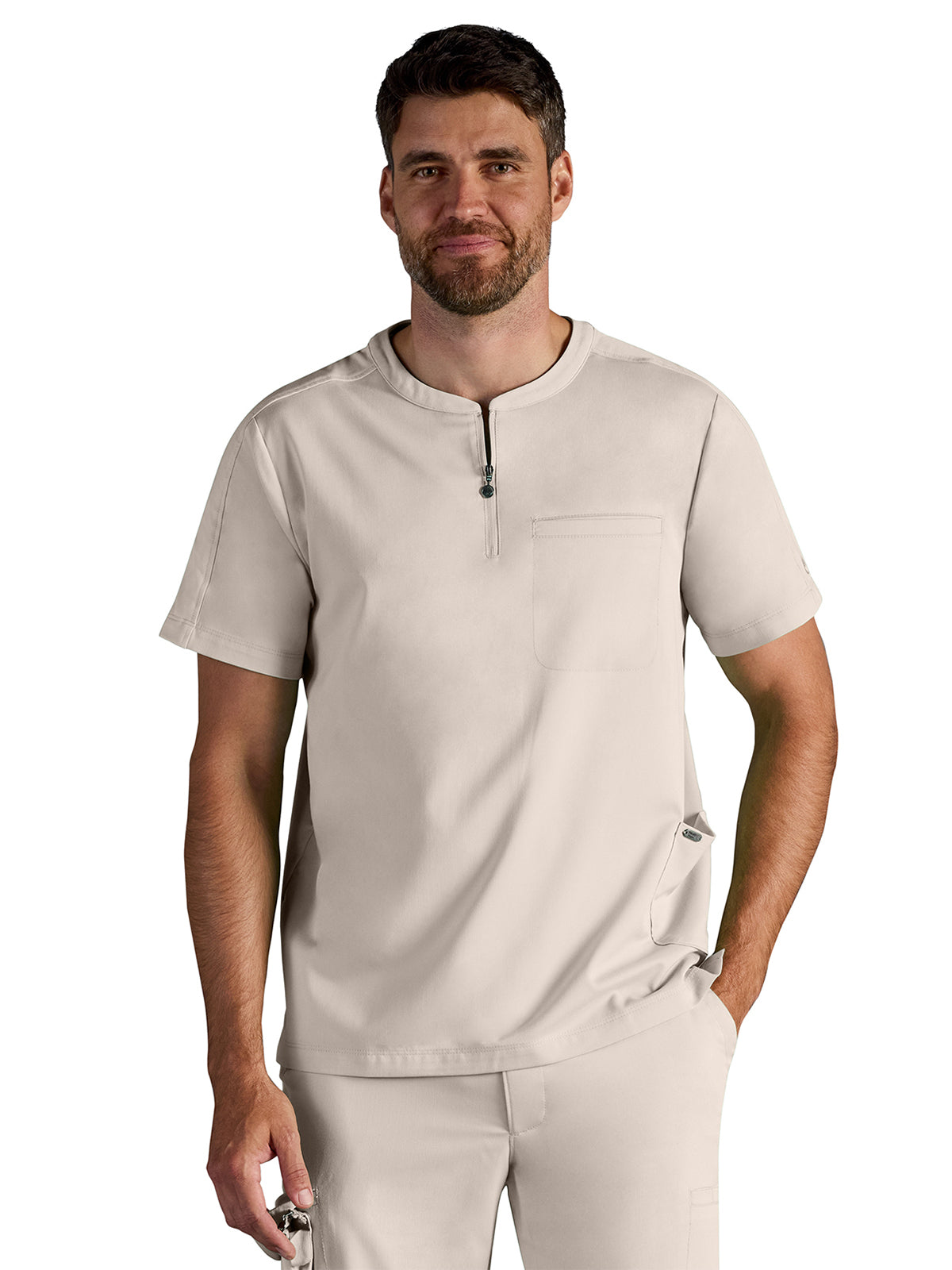 Men's Victor Quarter-Zip Scrub Top - 605A - Warm Sand