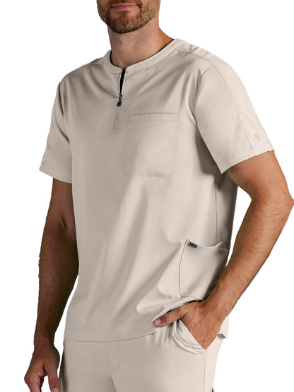 Men's Victor Quarter-Zip Scrub Top - 605A - Warm Sand